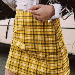 NWOT URBAN OUTFITTERS YELLOW PLAID SKIRT